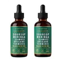 QIZFYYZ Gluten-Free Vegan Liquid Drops: Soursop, Moringa, Seamoss & Herbs (60mL) - 2瓶 - 查看 1