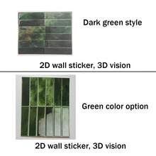1/12/30片装绿色砖纹自粘瓷砖防溅板，防水墙纸，适用于客厅、厨房、浴室，Zellige风格
