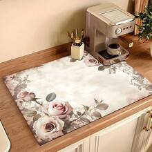 1件复古花卉图案耐热保护套，防滑防刮表面，易于清洁的涤纶材质，适用于厨房、洗衣机、烘干机、炉灶保护套，家用电器配件，现代厨房防滑垫。 - 彩色 - 查看 4