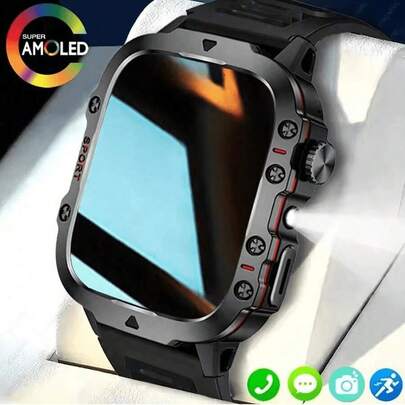 ERUN Nuevo reloj inteligente táctil unisex con múltiples modos deportivos, alertas de información, alertas de llamadas, recordatorios de hidratación, control remoto de cámara, control de música, batería de 180mAh