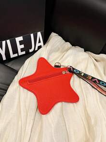 Women's Stylish Personalized Heart Shape Solid Color PU Leather Mini Clutch Bag, Elegant Coin Purse, Vintage Daily Work Commuting Wallet Handbag - Black - View 21