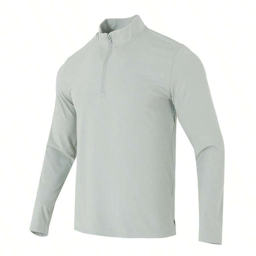 Under Armour UA Meridian 男士 1/4 拉链休闲宽松舒适长袖 T 恤 1387905-069 - 灰綠色 - 查看 1