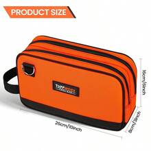 Small Tool Bag, Multipurpose Zippered Tool Pouch Bag With Dual Compartment, 26 X 8 X 16 Cm Portable Tool Storage ... - Orange26x8x16 - View 2