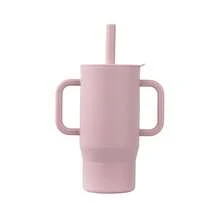 1个婴儿硅胶水杯，便携式饮水杯，专为幼儿学习设计，带手柄，防漏防呛，适合婴儿使用，多种颜色可选，容量180毫升/0.5盎司