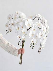 1/3/5pcs 27.5" Artificial Phalaenopsis Orchid Flower Stems, Real Touch Lifelike Flowers For Home, Office, Wedding, School Dorm, Valentine's Day, Mother's Day Gifts, Artificial Plants For Office, Party, Holiday, Birthday, Home, Hotel, Restaurant, Living Room, Bedroom, Kitchen, Garden Decor - White - View 5