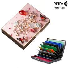 Stainless Steel RFID Blocking Metal I LOVE YOU Pattern Wallet For Men Stylish Black Metallic Card Holder With Multi Compartment Design Perfect Fathers Day Gift Polished Finish Silvery Tone Women Metal Card Case Valentine's Day Gift,The Best Choice To Give To Your Significant Other On Valentine's Day - Multicolor - View 26