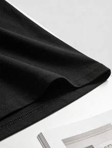 1pc Black History Month Women Clothes African Face Print Black TShirt, Unisex Casual Crew Neck Tshirt, Lightweight 180gsm Knit Fabric, Machine Washable, For Spring/Summer/Fall, Black History Month, Juneteenth, MLK Day - 黑色 - 查看 5