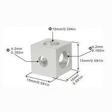 4pcs 3D Printer Accessories Triangle Aluminum Blocks Corner Connectors, 2020 Aluminum Alloy Angle Brackets, Square Nuts - Silver - View 10