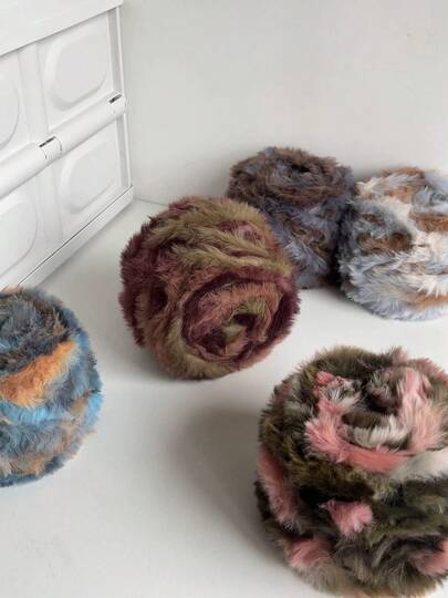 1pc/4pcs Colorful Fluffy Fur Yarn Thick Wool Yarn Imitation Mink Wool Comfortable Soft Crochet Yarn Hand Woven Woven Yarn For Sweater, Hats, Clothes, Scarves, Blanket, DIY Crafts Supplies DIY Knitting Yarn For Handmade Crochet Lover, Crochet Beginner, Wedding, Birthday, Valentine's Day Gift