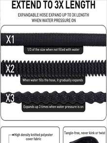 Garden High-Pressure Car Wash Water Gun Magic Automatic Hose Gardening Water Pipe Retractable Hose - Black - View 6