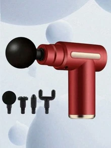 便携式肌肉按摩枪，适用于全身按摩，配备LED触摸屏、速度调节功能，可充电，并附赠4个可替换按摩头。筋膜枪 - 肌肉按摩椅 - 专业理疗级多功能迷你电动手持按摩锤，适用于肩颈、腰部、背部等部位的敲击按摩。独特而酷炫的女士礼物之选，也是礼品套装的理想之选。 - 彩色 - 查看 10