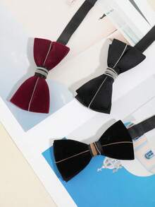 1pc Fashionable Casual Solid Color Bow Tie For Men, Comfortable & Versatile For Party, Banquet And Daily Wear - Solid Color - View 2
