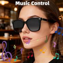 SENBONO Smart Glasses Audio Built-In Mic Speakers AI Voice Assistant Support Android, Hands-Free Calling, Volume Control, Music Control, Wake-Up Voice, Photochromic Lenses Smart Glasses For Men And Women Friend Gift, Birthday Gift - Black - View 9