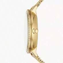 Fossil Women's Watch With Red Dial, Gold Dragon Pattern, And Gold Stainless Steel Strap. Fashionable And Elegant, Exquisite Design. Suitable For Daily Wear Or As A Birthday Gift - Red + Gold - View 7