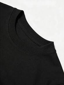 1pc Black History Month Women Clothes African Face Print Black TShirt, Unisex Casual Crew Neck Tshirt, Lightweight 180gsm Knit Fabric, Machine Washable, For Spring/Summer/Fall, Black History Month, Juneteenth, MLK Day - 黑色 - 查看 3