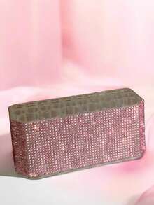 Rhinestone Acrylic 26-Hole Makeup Brush Holder, Nail Art Pen Organizer, Large Transparent Eyebrow/Eyeliner Pencil Storage Box - Multicolor - View 7