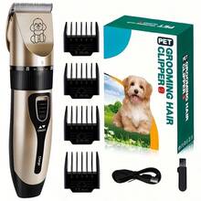 Electric Pet Grooming Kit For Cats And Dogs, USB Rechargeable Pet Electric Clipper Kit For Dogs, 4in 1 Low Noise Cordless Silent Claw Trimmer Nail Grinder, Clippers For Trimming Thick And Thin Hair, Pet Shaver For Small And Large Dogs And Cats. - 理髮器 + 4 把限位梳 - 查看 1