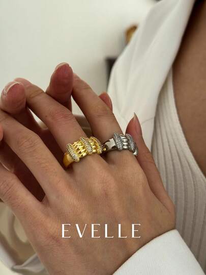 Gold And Silver Rings, Delicate And Minimalist, Suitable For Dates, Gatherings, Party Gifts