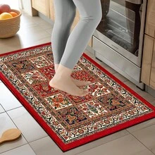 1pc Pattern Printed Rug, Faux Wool Mat - Highly Absorbent, Easy To Clean, Suitable For Home Decor, Farmhouse, Entryway, Indoor, Room, Kitchen, Dining Room, Small Office/Home Office, Sink, Laundry Room, Doormat, Kitchen Mat, Non-Slip Mat