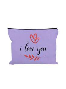 Love And Leaf Print Cosmetic Bag, Reusable Leaf Pattern Cosmetic Bag, Lightweight, Cosmetic And Toiletries Organizer, Zippered Cosmetic Bag, Lightweight Coin Purse, Toiletry Bag, Storage Bag, Travel Accessory, Shopping Gift, Valentine'S Day Gift, Versatile, Can Be Used To Store Cosmetics, Makeup Brushes, Accessories, New Year'S, Valentine'S Day, Ramadan Gift. - Multicolor - View 13