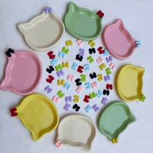 Tigela Plástica Colorida para Gatos, Formato de Gato Cartoon, Protege os Bigodes do Gato, Adequada para Cachorros Pequenos e Animais de Estimação - Pode Conter Ração Seca/Úmida e Água - Fácil de Limpar, Pode Conter Ração Seca, Petiscos e Ração Úmida Enlatada, Também Pode Ser Usada como Recipiente para Resíduos de Ossos e Cascas de Nozes. Presente de Natal, Presente, Presente Divertido, Presente do Ramadã, Presente Personalizado. - 100ml - Visão 6