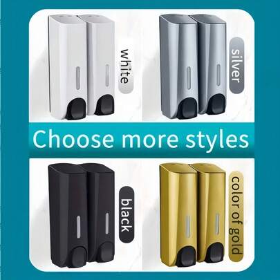 1pc Wall-Mounted Single/Double Layer Manual Pump Soap Dispenser, Suitable For Shower Gel, Hand Wash, Dish Soap Etc., Applicable For Hotel, Homestay, Home Kitchen, Bathroom, Restroom, Convenient Bathroom Storage And Organization, Space-Saving, Easy To Use, Bathroom Accessory, Home Bathroom Decor, Back To School, Valentine's Day