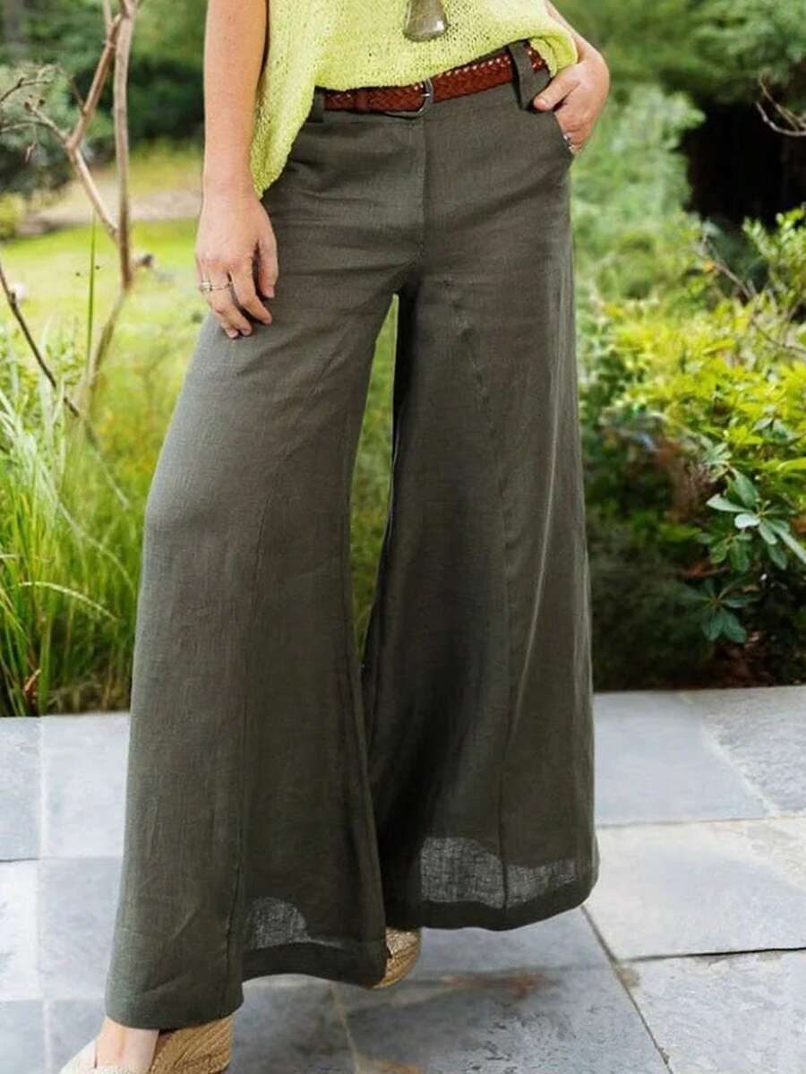 Women's Wide Leg Pants Casual Loose Summer Trousers - 彩色 - 查看 1