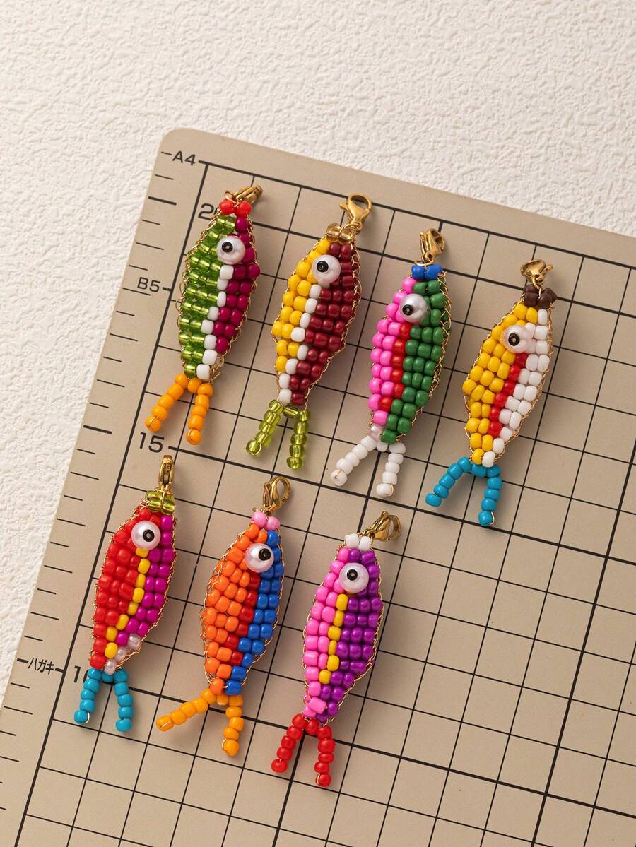 1件欧美时尚海洋风彩色鱼形吊坠，镀18K金，不易氧化，DIY珠宝配件，项链配件，手链配件，耳环配件，钥匙扣配件，包包配件，女士珠宝配件，钱包配件，小吊坠，礼品。 - 彩色 - 查看 1