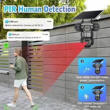 Triple V380 Lens Camera Security Solar With 4G Sim Card 12MP Indoor And Outdoor Smart Wireless WiFi CCTV View Motion Video Surveillance Monitor 4G Cam Add 32Gcard - 黑色 - 查看 8