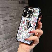 かわいい失うきイラストの女のサブフォン 17、16e、16、15、14、13、12、11、Pro X XR XSMAX 8、Plus - 耐衝撃性の透明なソフトバックカバー、ハロウィン電話、クールな電話、電話ケース、ハロウィン電話、かわいい電話、軽量カバー、プリントデザイン、アニメファンクリスマスフォール電話ケース電話 17 ハロウィンアクセサリー - ブラック - チェックする 2