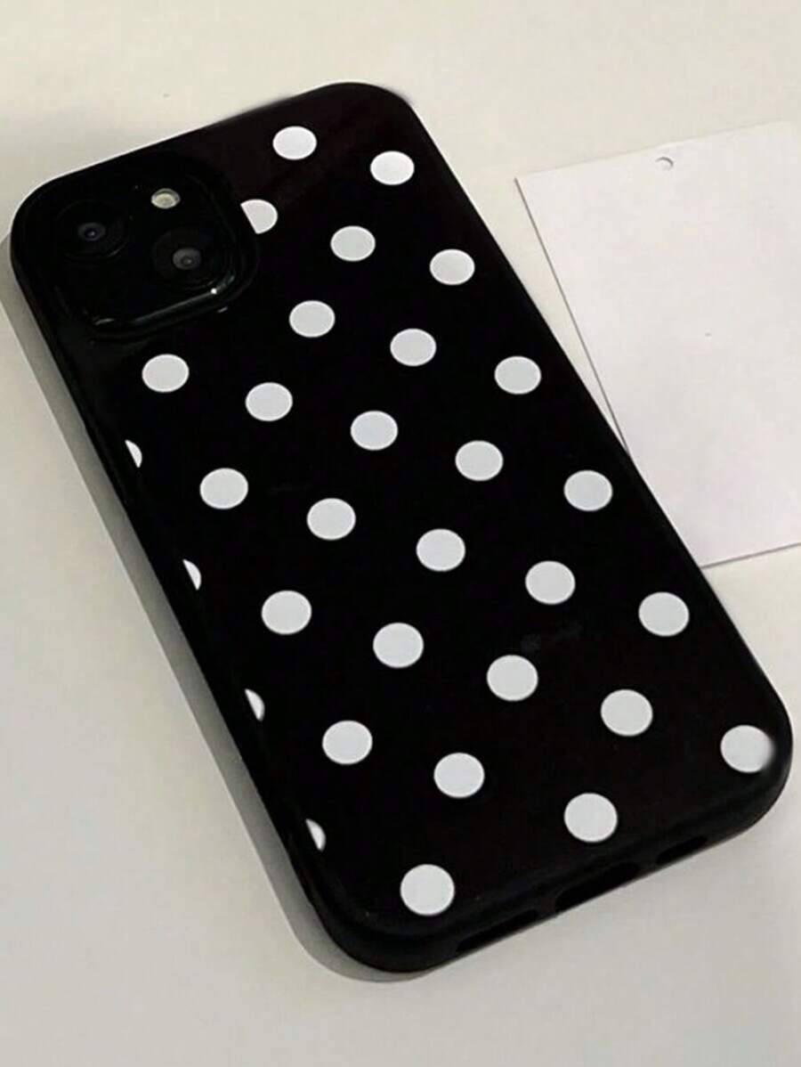 JADC Polka Dot Printed Fashion TPU Phone Case For [Phone Model] Anti-Drop Waterproof Shockproof Scratch Resistant Protective Cover - 彩色 - 查看 1