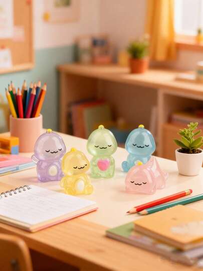 10件套夜光迷你树脂恐龙雕塑套装，发光恐龙装饰品，适合派对、水族箱造景、生日礼物、家居装饰