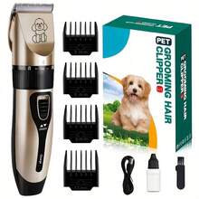 Electric Pet Grooming Kit For Cats And Dogs, USB Rechargeable Pet Electric Clipper Kit For Dogs, 4in 1 Low Noise Cordless Silent Claw Trimmer Nail Grinder, Clippers For Trimming Thick And Thin Hair, Pet Shaver For Small And Large Dogs And Cats. - 理髮器 + 4 把限位梳 - 查看 3
