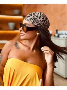 1 Piece European And American Style Stylish Oversized Sunglasses, Fashion Street Style Protective Eyewear Accessories For Summer, Vacation, Travel, Beach In Shield Shape - Cà phê - Xem 2