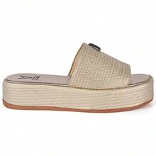 Women's Platform Sandal | Comfortable Flat Model - Silver - View 5