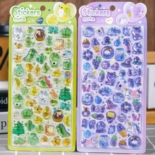1 ou 2 adesivos aleatórios de animais fofos de desenho animado, ideais para scrapbooking, projetos DIY, álbuns de fotos, diários, etc. Adesivos coloridos de gato e coelho de desenho animado. - Multicolorido - Ver 5