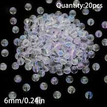 20 piezas de cuentas de vidrio con brillo de colores para hacer manualidades de joyería DIY, suministros de artesanía, regalos de , decoración del hogar, pequeños accesorios - Hazlo tú mismo - Ver 14