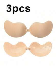 1/2/4 件装可重复使用粘性硅胶前扣文胸，透气亲肤罩杯，适合 A-D 罩杯，搭配深 V 露背连衣裙 - 彩色 - 查看 25