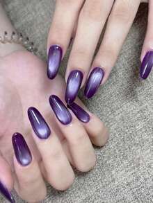 15毫升紫色磁性猫眼凝胶指甲油 – 丝绒般闪亮的紫色效果，可卸除UV/LED凝胶，适用于DIY和沙龙美甲 - 紫色 - 查看 5