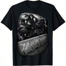 DGA David Gonzales Art Ride Or Die Fast Lane Motorcycles Bikers Skulls T Shirt - 黑色 - 查看 1