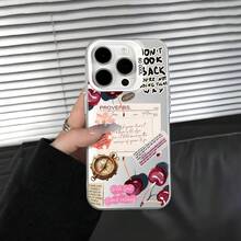 1个信仰拼贴治愈风格TPU手机壳，适用于16/15/14/13/12 Pro Max多摄像头版本，带有圣经经文、樱桃、指南针元素，适合作为趣味礼物，生日必备手机壳。适合送给女朋友、朋友、闺蜜、家人、同事、情侣、同学、老师或自己。 - 彩色 - 查看 2