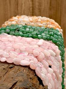 12-Colour Natural Stone Crystal Irregular Jewellery Making Beads -8*10mm Amethyst&Green Aventurine Spacer Beads Suitable For DIY Jewellery, Bracelet And Necklace Crafting Supplies - Multicolor - View 7