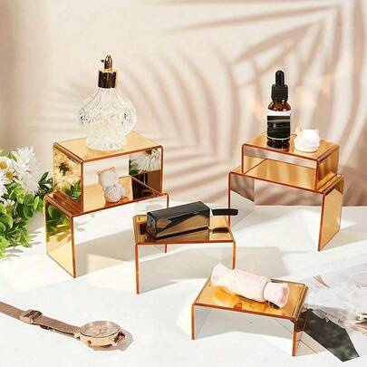 亚克力展示架，亚克力展示增高架，透明展示架，适用于货架、甜点、纸杯蛋糕、糖果、食品、桌面收藏品、产品展示台、手办、珠宝展示柜