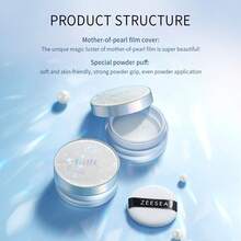 Zeesea Phấn phủ dạng bột mỏng nhẹ, kiềm dầu, chống thấm nước, 5g, thích hợp sử dụng hàng ngày. - J01 Trong suốt - Xem 8