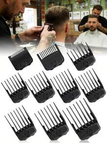 Bộ dẫn hướng từ tính cho máy cắt tóc, kích thước từ 1/16 inch đến 1 inch (1.5-25 mm), bộ 10 miếng dẫn hướng chuyên nghiệp cao cấp, phụ kiện dẫn hướng máy tỉa râu, bộ 10 lược dẫn hướng giới hạn đa năng cho máy cắt tóc, bộ phận bảo vệ gắn vào máy cắt tóc để cắt tóc chính xác, lược giới hạn có thể điều chỉnh cho tất cả các loại máy cắt tóc. - màu đen - Xem 2