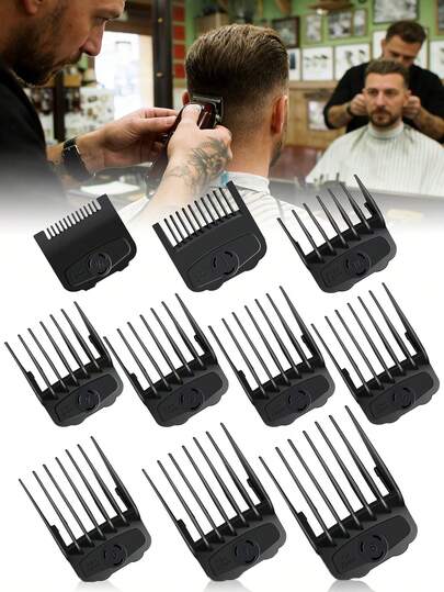 CTZIHGAO Magnetic Hair Clipper Guides For Hair Clippers, Sizes Ranging From 1/16 Inch To 1 Inch (1.5-25 Mm), 10-Piece Premium Professional Hair Clipper Guide Set, Beard Trimmer Guide Accessory,10PCS Universal Hair Clipper Limit Comb Guide Set, Clipper Attachment Guards For Precise Haircuts, Adjustable Limit Combs For All Hair Clippers