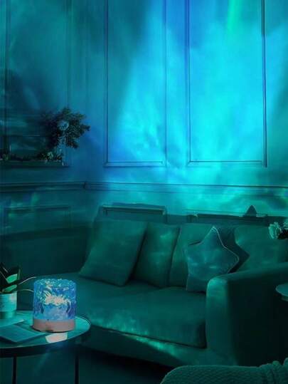 1pc Wave Projection Lamp With 16 Colors, Touch/Remote Control, Suitable For Stage, Living Room, Office, Bedroom, Game Room, Dining Room, Christmas, Valentine's Day, Easter, Halloween