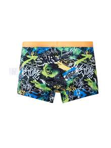 4pcs/Pack Tween Boy Boxer Briefs, Colorful Striped & Car Graphic Comfortable Growing Underwear Set - Multicolor - View 3