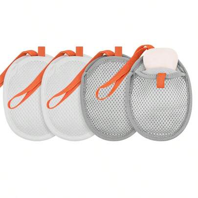 Bolsa de jabón tipo sándwich, malla espumosa, malla espumosa de jabón, bolsa de malla para lavado corporal y facial, bolsa de malla espumosa limpiadora facial de doble cara