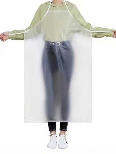 1/2 Stück wasserdichte und ölbeständige Küchenschürze, transparente PVC Lange Schürze für die Arbeit, Meeresfrüchte & Gastronomie, Unisex